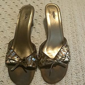 Sequin slip on shoes